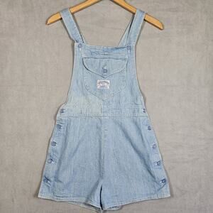 Vintage Wrangler Overalls Juniors Sz 7 Light Wash Blue Shortalls Denim 70s 80s
